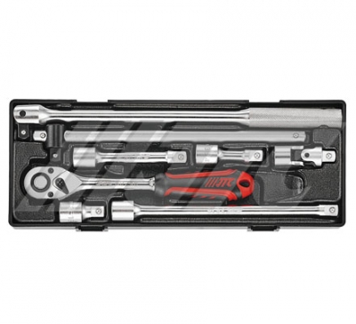 JTC-K4082 1/2"DR.8PCS桿類組 4分手動接桿 強力扳桿 滑動扳桿 搖頭固定式 棘輪板手